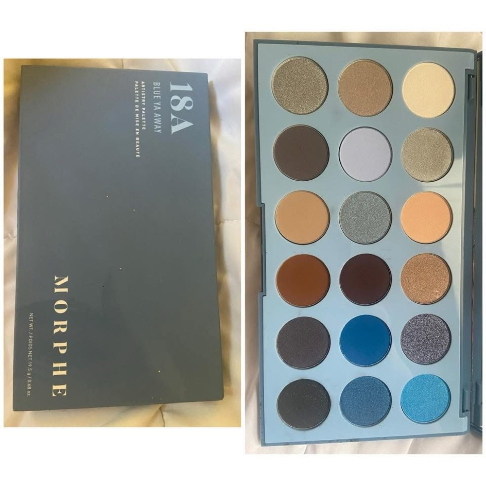 Morphe 18A Blue Away Palette with Blue and Gray Tones